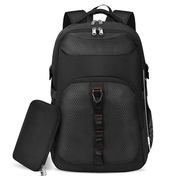 Large Capacity USB Port Oxford Backpack w/ Pouch - Image 2