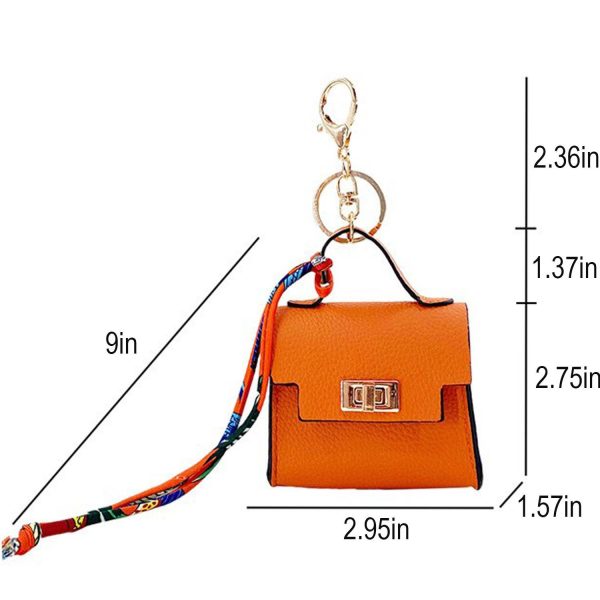 PU Leather Mini Handbag Pendant Keychain - Image 10