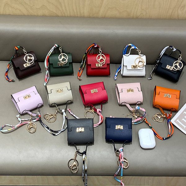 PU Leather Mini Handbag Pendant Keychain - Image 9