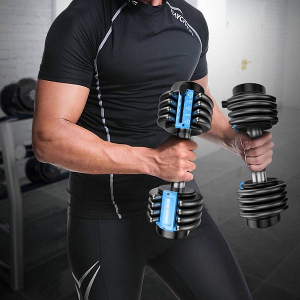 25 LB Home Fitness Adjustable Dumbbells - Image 3