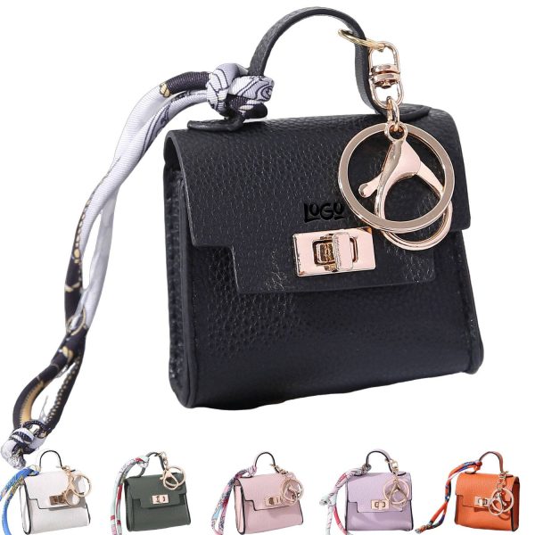 PU Leather Mini Handbag Pendant Keychain