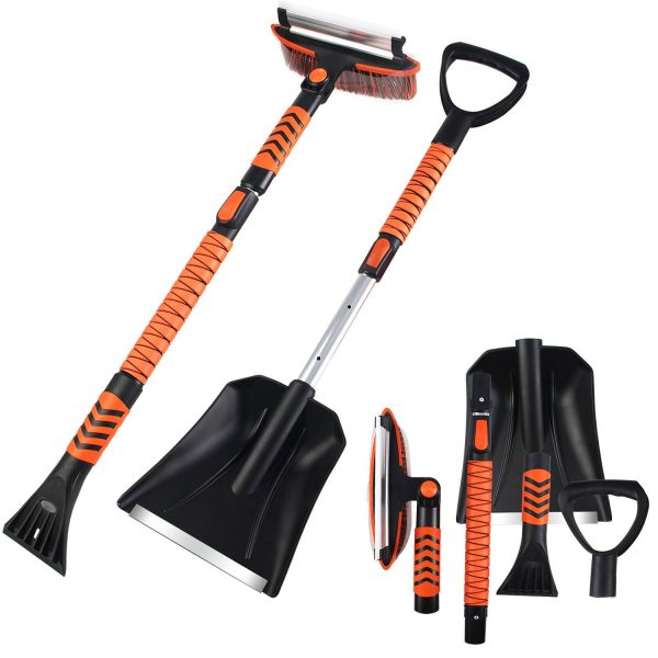 5 in 1 Extendable Car Snow Brush Ice Scraper Kit - Image 2