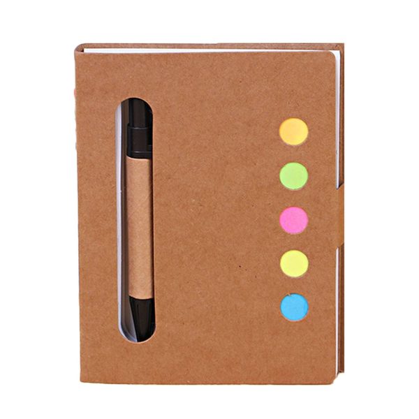 Recycled Paper Sticky Notes Notepad w/ Pen - Image 2