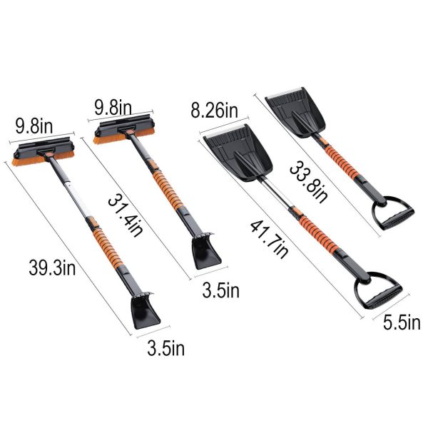 5 in 1 Extendable Car Snow Brush Ice Scraper Kit - Image 5