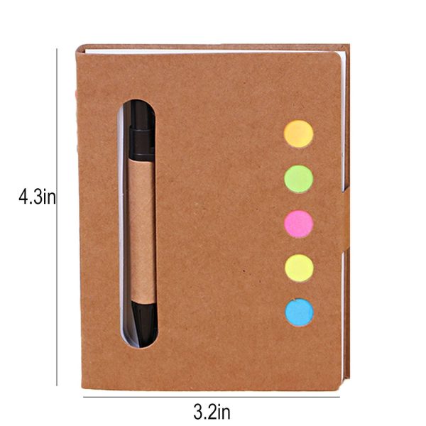 Recycled Paper Sticky Notes Notepad w/ Pen - Image 5