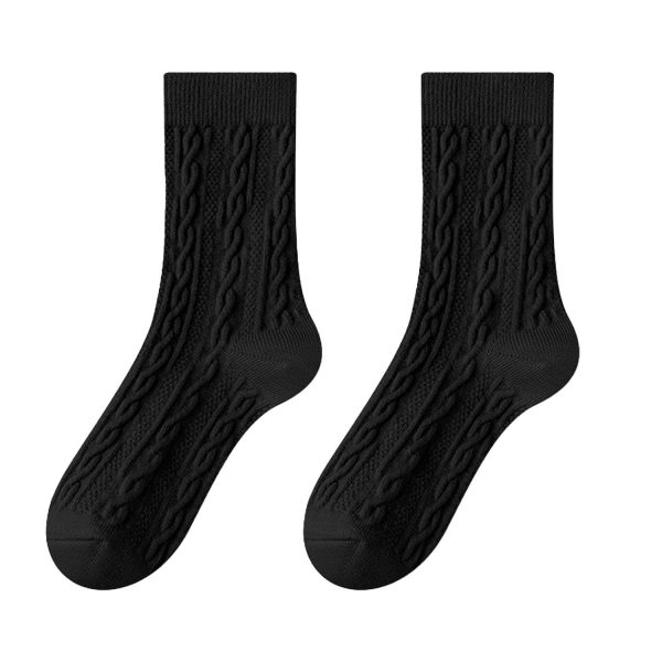 Solid Color Thick Winter Mid-Calf Socks - Image 2