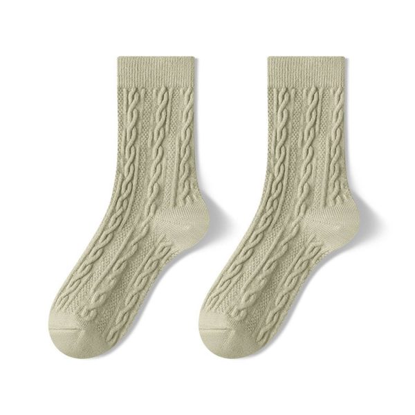 Solid Color Thick Winter Mid-Calf Socks - Image 6