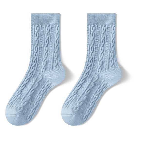 Solid Color Thick Winter Mid-Calf Socks - Image 4