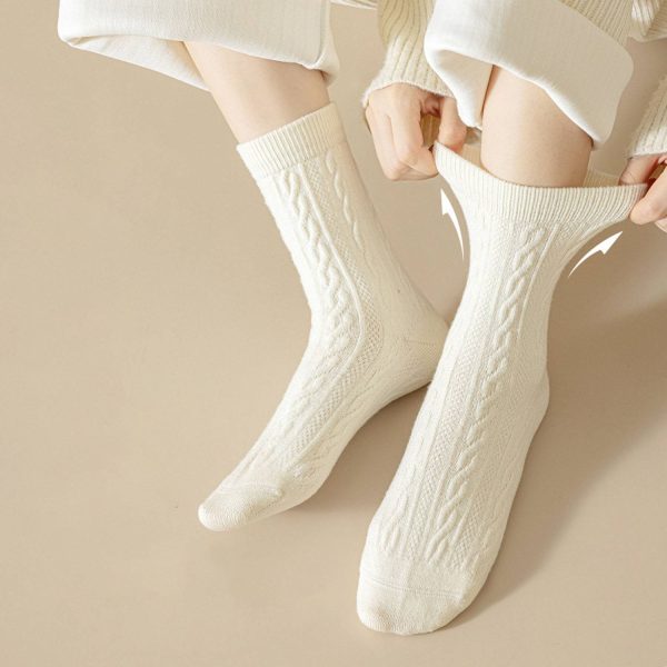 Solid Color Thick Winter Mid-Calf Socks - Image 9