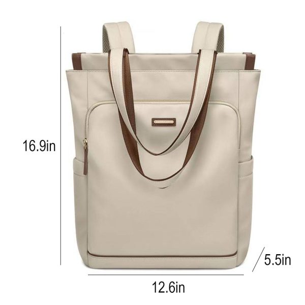 Nylon Water-Resistant Large Travel Laptop Tote Backpack - Image 5