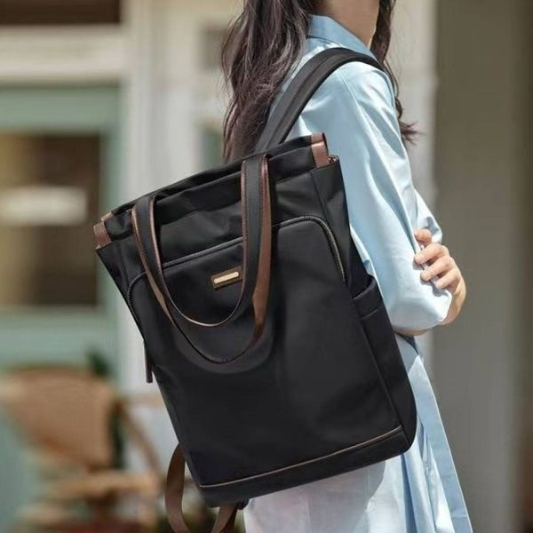 Nylon Water-Resistant Large Travel Laptop Tote Backpack - Image 4