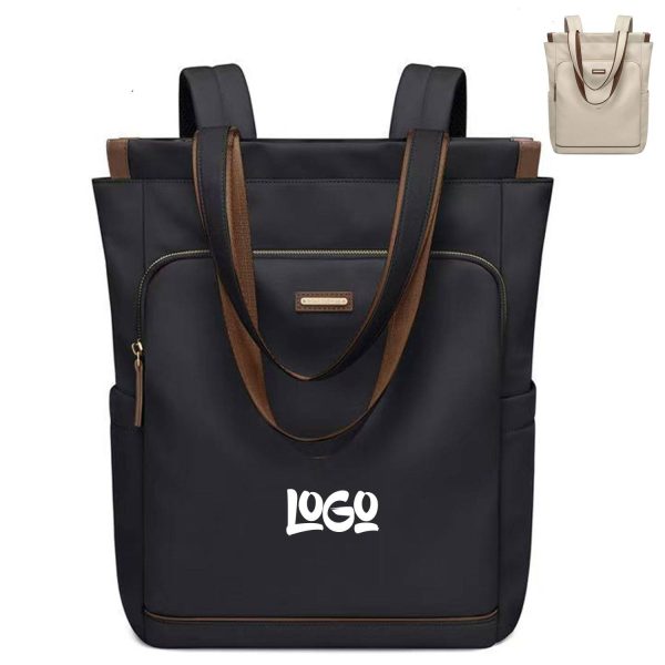 Nylon Water-Resistant Large Travel Laptop Tote Backpack