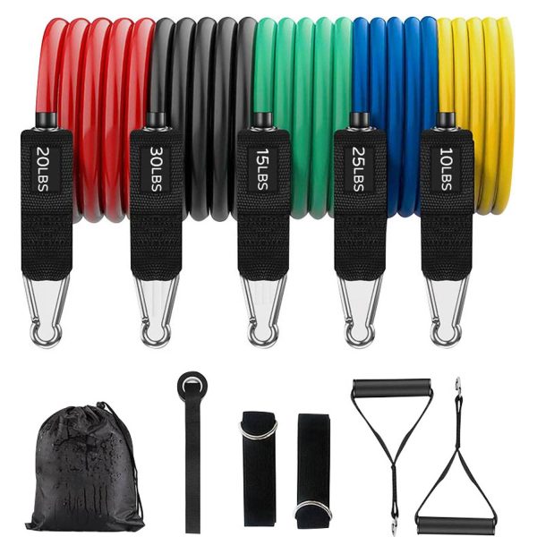 11Pcs Portable Fitness Resistance Bands Set - Image 4