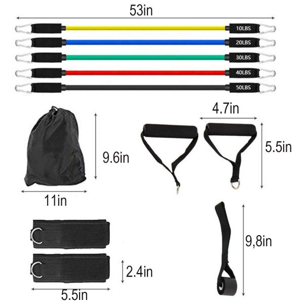 11Pcs Portable Fitness Resistance Bands Set - Image 3