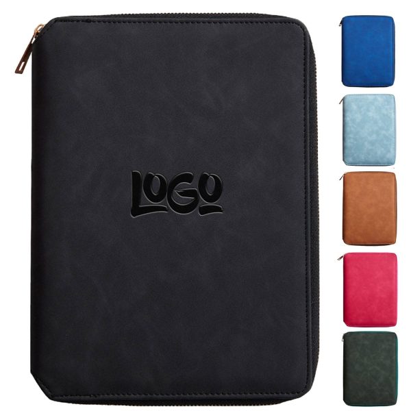 PU Leather Binder Notebook w/ Zipper