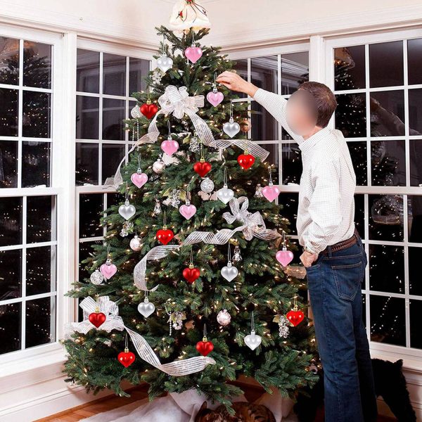 12 Pcs Heart Christmas Tree Ornament Set - Image 6