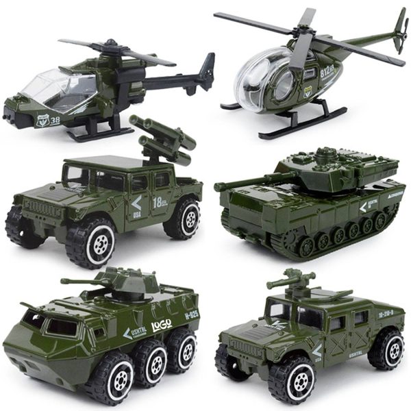 6 Pcs Military Vehicle Toy Set