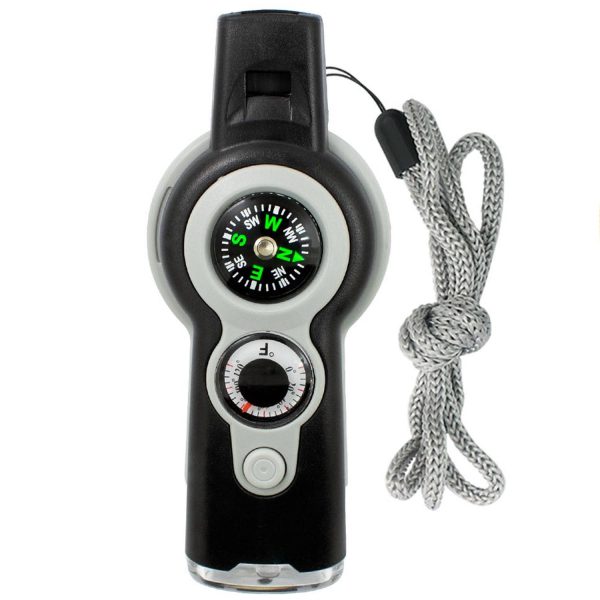 7 in 1 Outdoor Emergency Survival Tool LED Compass Whistle - Image 2