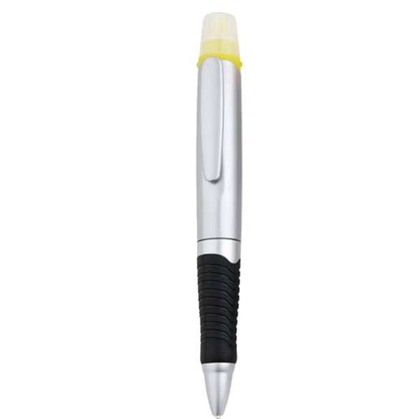 2-in-1 Dual Tip Plastic Ballpoint Pen Highlighter - Image 5