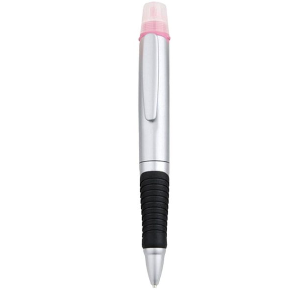 2-in-1 Dual Tip Plastic Ballpoint Pen Highlighter - Image 3