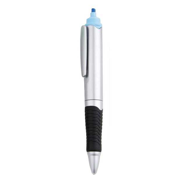 2-in-1 Dual Tip Plastic Ballpoint Pen Highlighter - Image 2