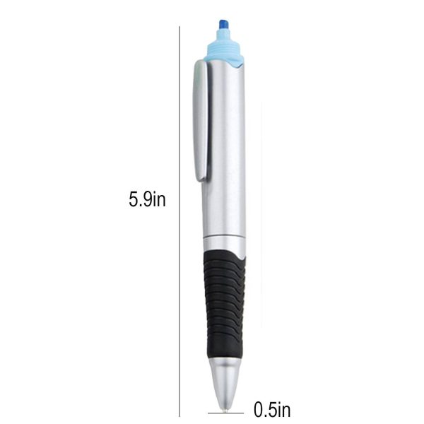 2-in-1 Dual Tip Plastic Ballpoint Pen Highlighter - Image 8