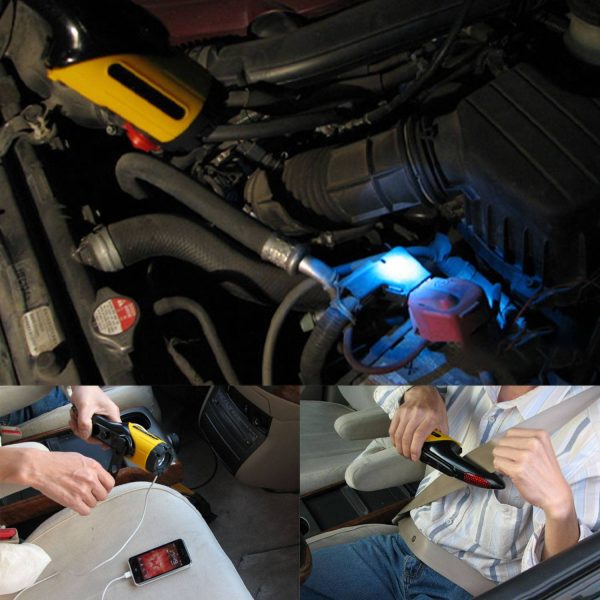 3 in 1 Hand Crank Emergency Car Hammer Flashlight Tool - Image 3