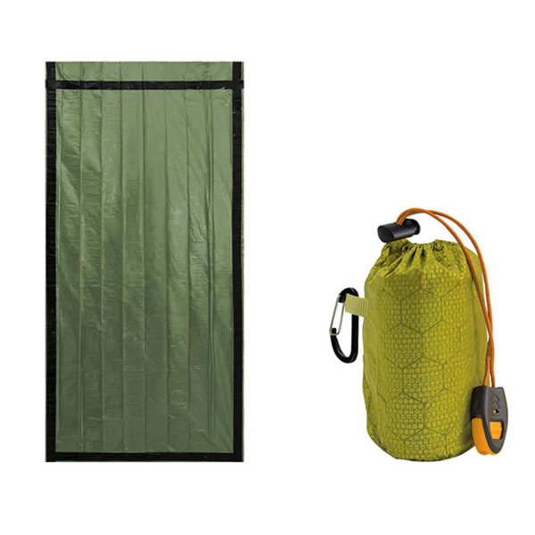 Outdoor Emergency Thermal Sleeping Bag w/ Whistle - Image 2