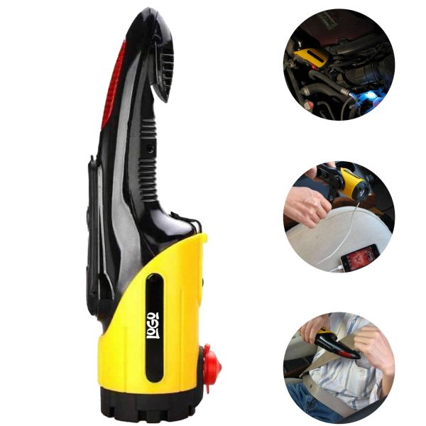 3 in 1 Hand Crank Emergency Car Hammer Flashlight Tool