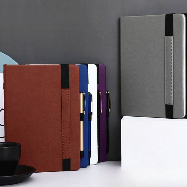 A5 PU Leather Notebook w/ Strap - Image 8