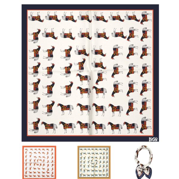 Silk Satin Printed Square Bandana Scarf