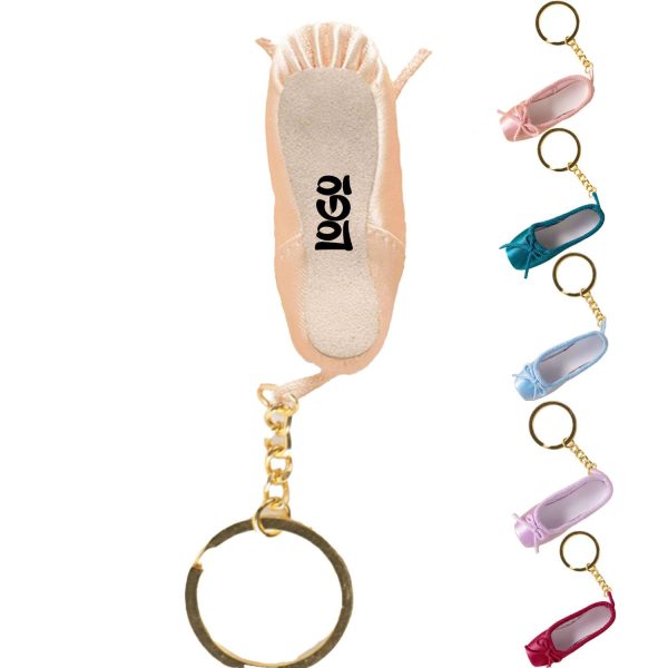 Mini Satin Ballet Shoe Keychain