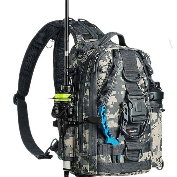 Waterproof Canvas Large Capacity Fishing Tackle Backpack - Image 5