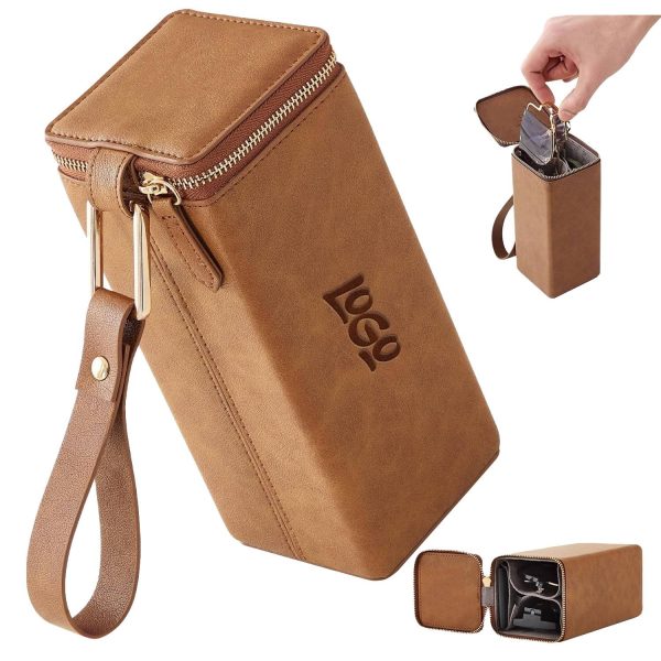 PU Leather Square Eyeglasses Storage Case