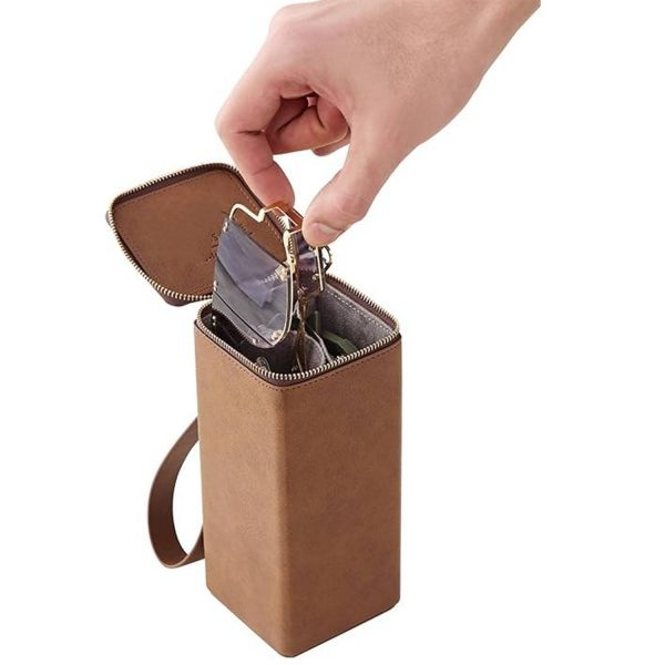 PU Leather Square Eyeglasses Storage Case - Image 3