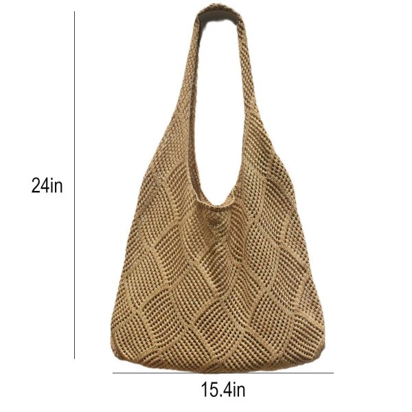 Polyester Hollow Knitted Shoulder Tote Bag - Image 10