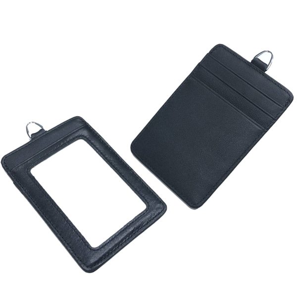 Genuine Leather ID Badge Holder w/ Card Slots - Image 2