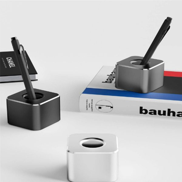 Office Aluminum Alloy Square Pen Holder - Image 8