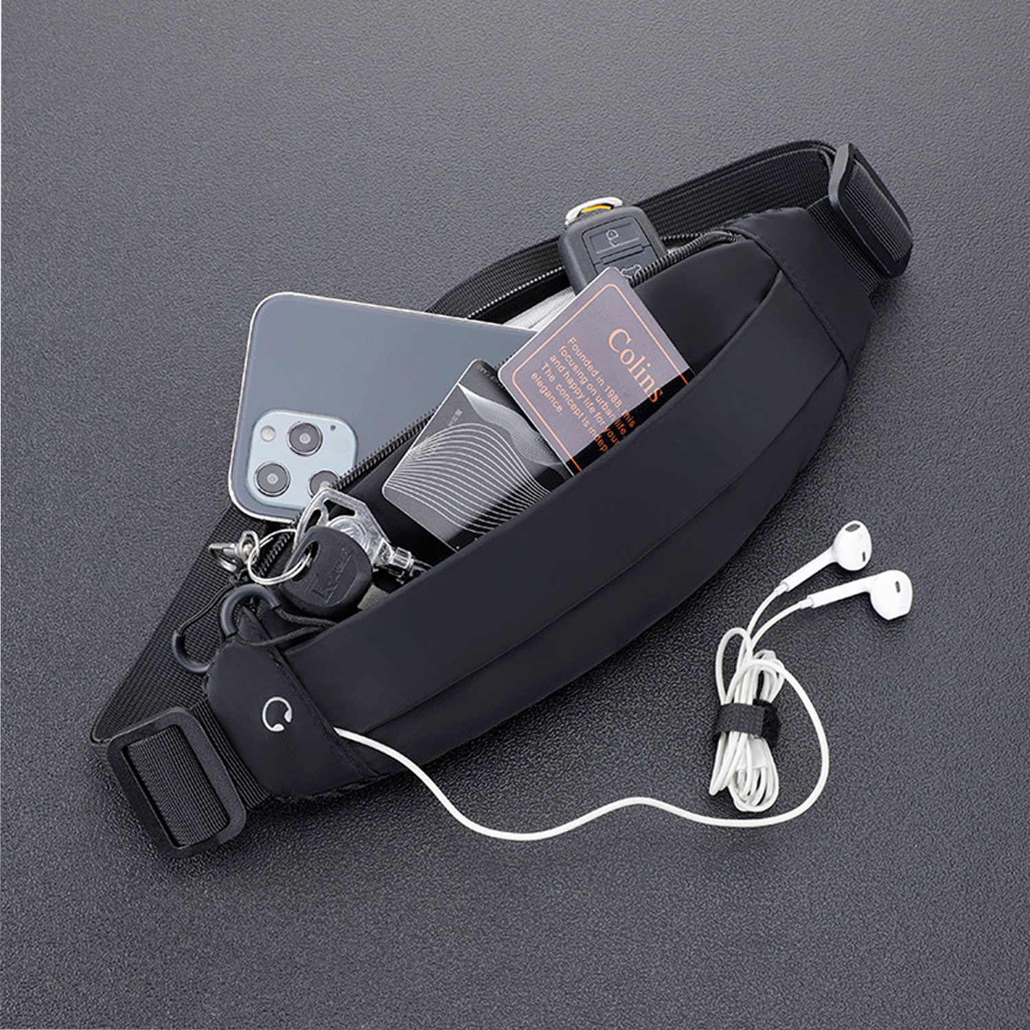 Sports Waterproof Adjustable Fanny Pack w/ Earphone Hole - Image 8