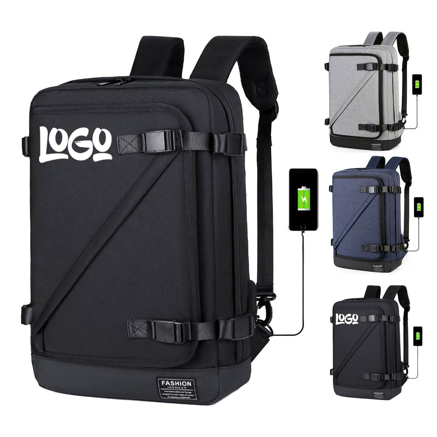 Polyester USB Charging Port Computer Backpack