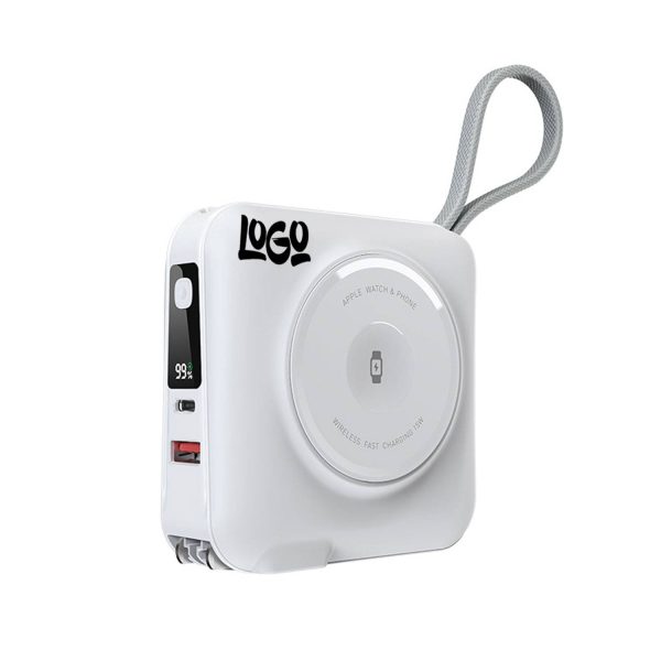15000mAh Magnetic Wireless Power Bank w/ Built-in Cables