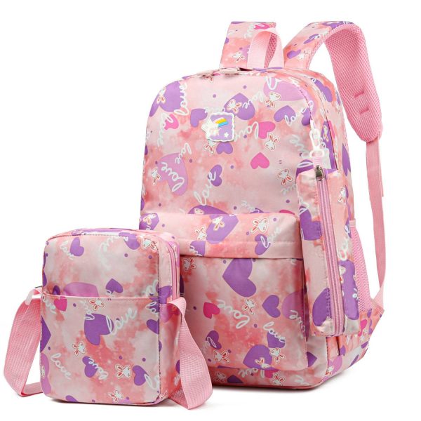 3 Piece Large Capacity Nylon School Backpack Set - Image 3
