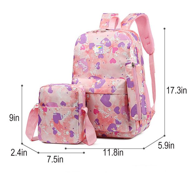 3 Piece Large Capacity Nylon School Backpack Set - Image 8