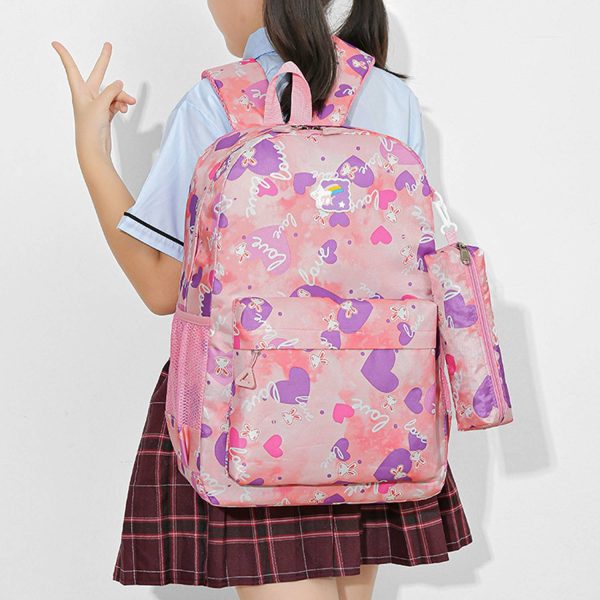 3 Piece Large Capacity Nylon School Backpack Set - Image 7