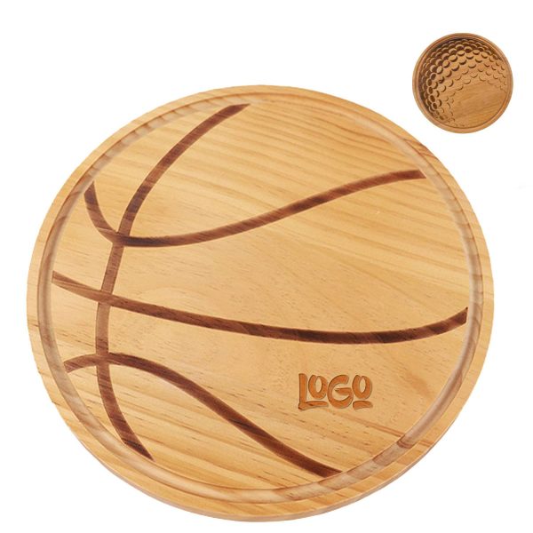 13 Inch Round Wooden Carved Cutting Board