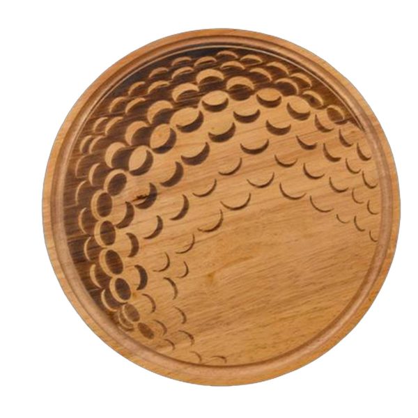 13 Inch Round Wooden Carved Cutting Board - Image 3