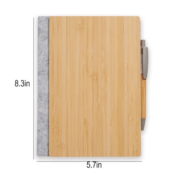 A5 Eco Friendly Bamboo Cover Notebook w/ Pen - Image 4