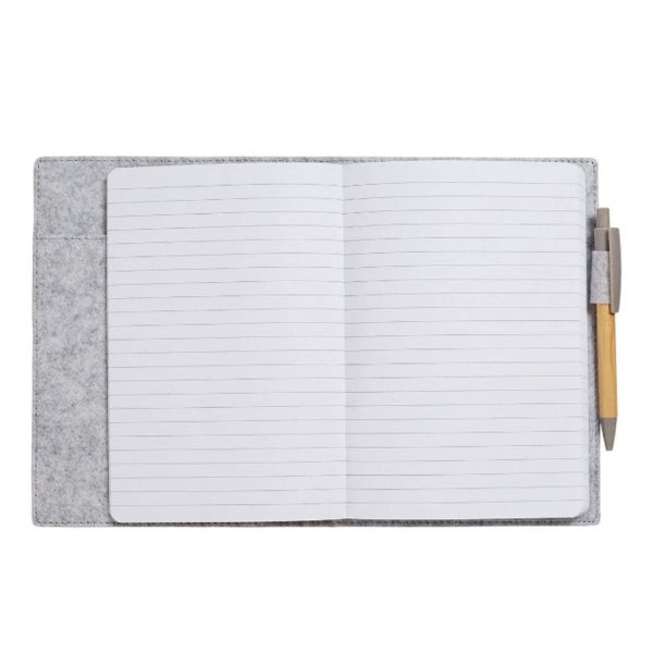 A5 Eco Friendly Bamboo Cover Notebook w/ Pen - Image 3