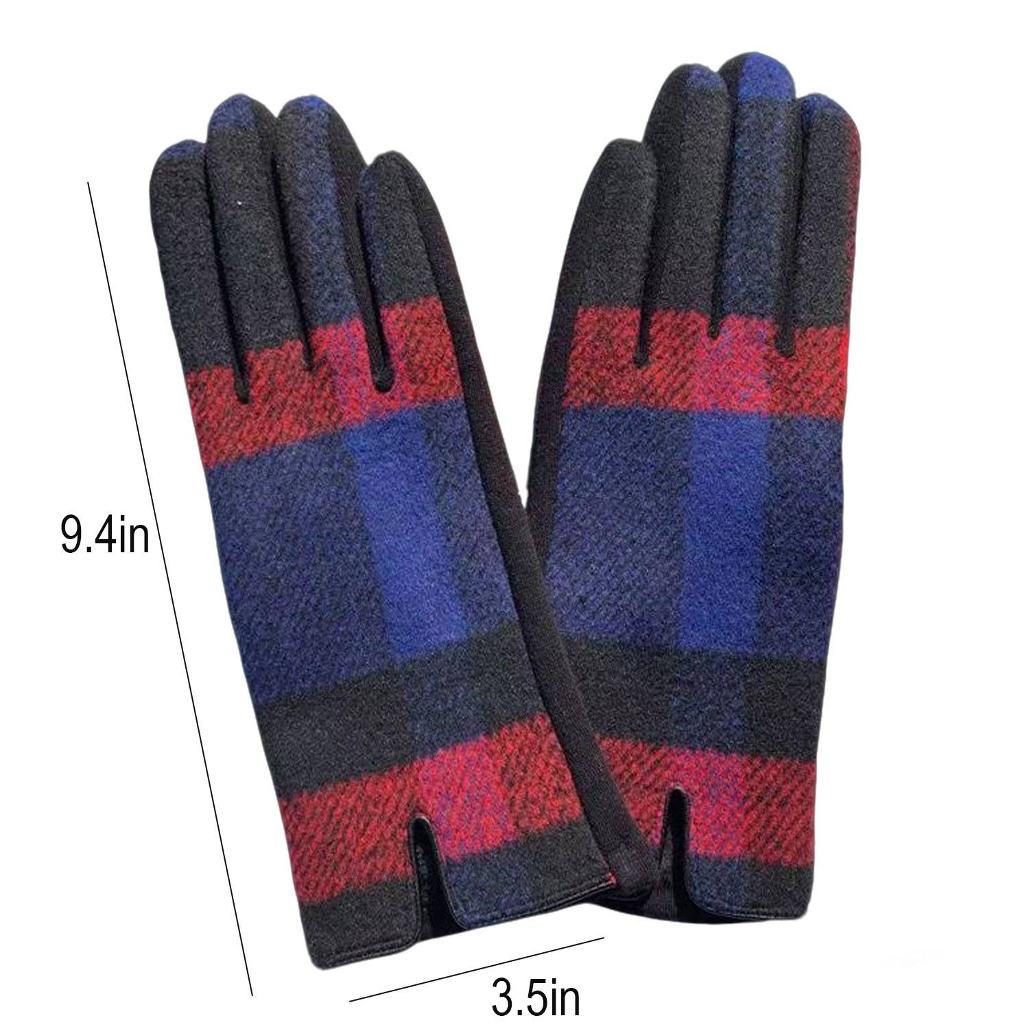 Melton Wool Plaid Touchscreen Winter Glove - Image 8